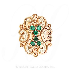 GS534 E - 14 Karat Gold Emerald Slide 